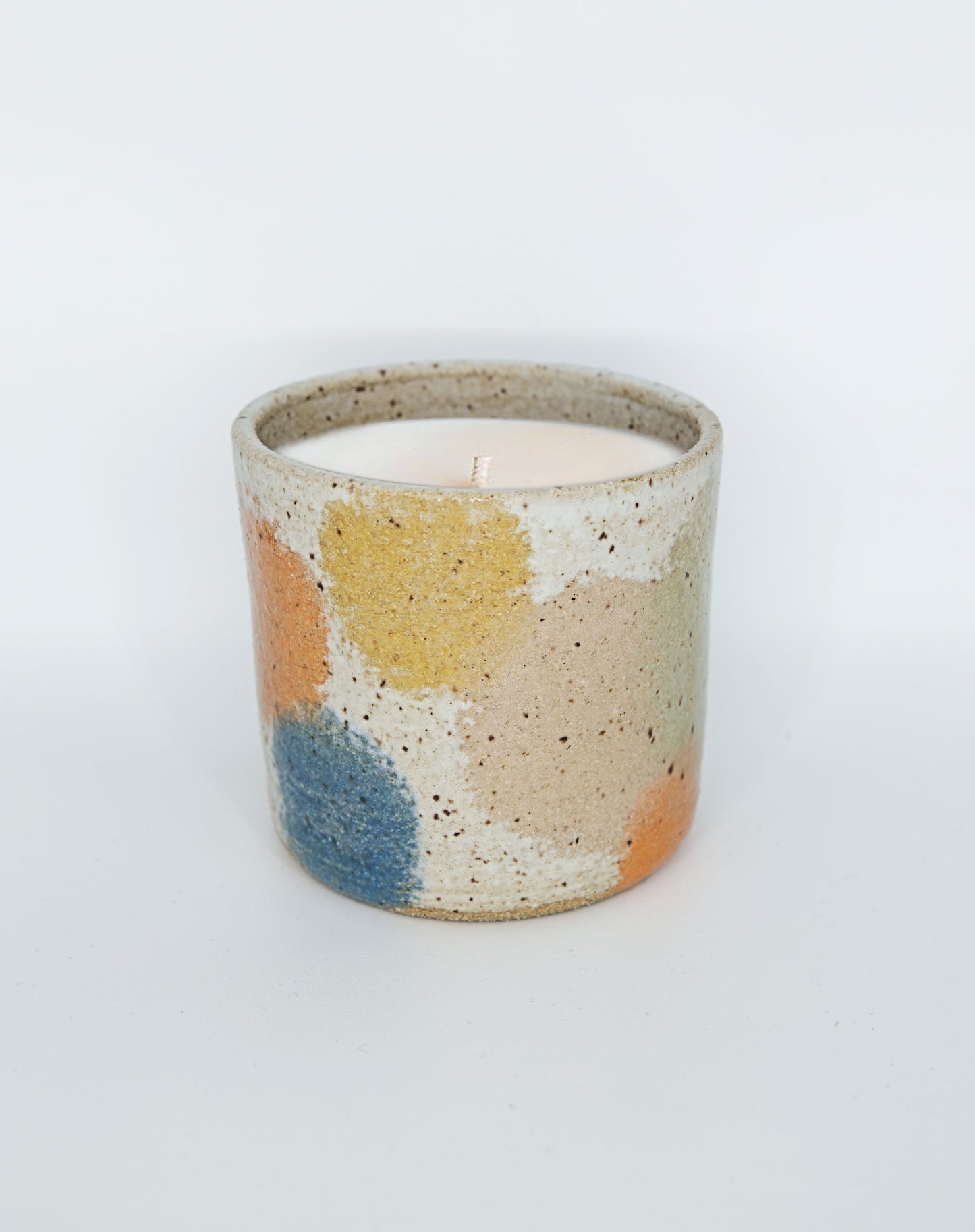 Candle in Speckled Container